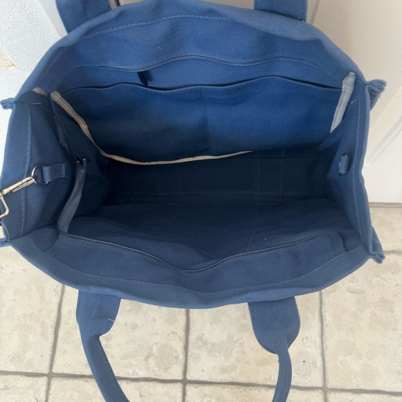 Women’s Blue Canvas Tote Bag - THE TOTE BAG - Picture 2 of 3